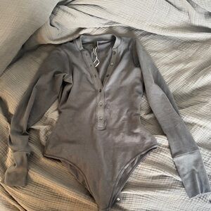 SKIMS plunge Henley bodysuit